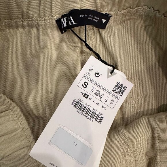 ZARA WOMENS SMALL GREEN PULL ON PANTS NEW - Picture 7 of 11